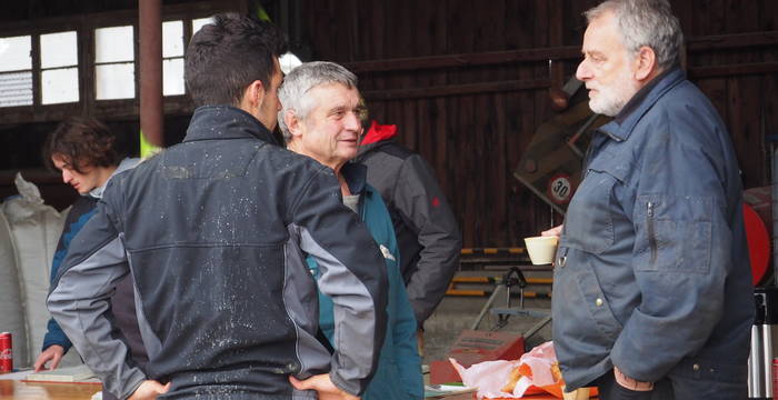Kaffeepause an der Hochstammaktion